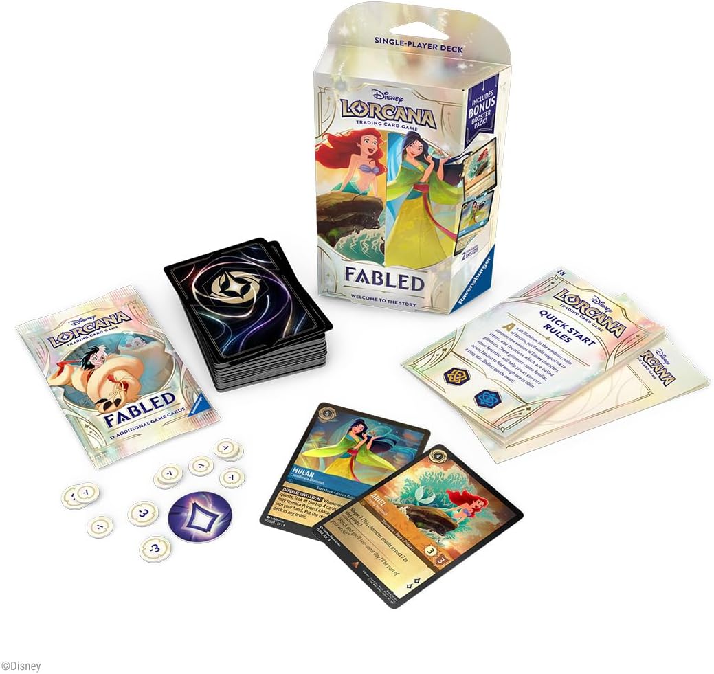 Ravensburger Disney Lorcana TCG: Fabled Single-Player Deck – Amber & Sapphire